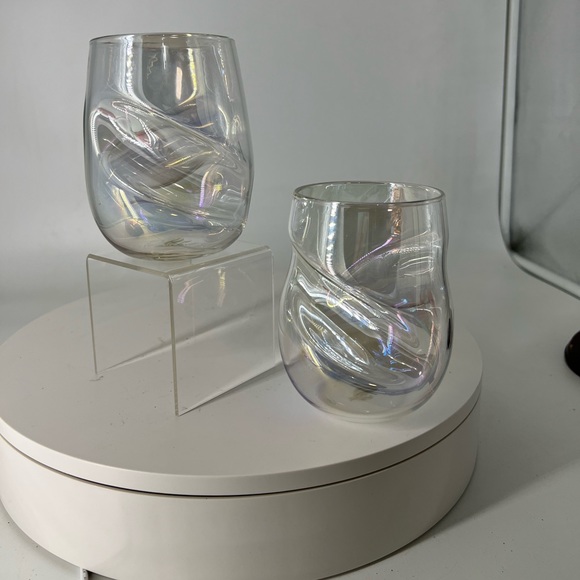 Dragon Wave Tumblers Set of 2!!Finger Indentations, Naturally Aerates Wine - Picture 1 of 5